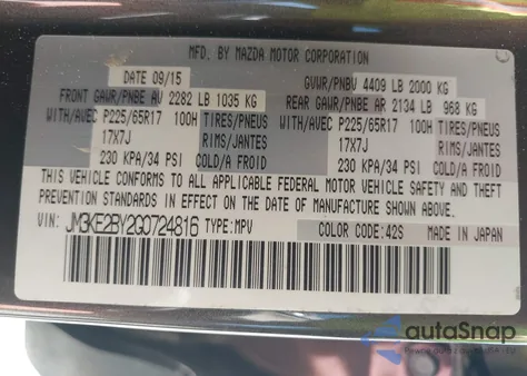 2016 Mazda Cx-5 Sport from USA, damaged, VIN JM3KE2BY2G0724816